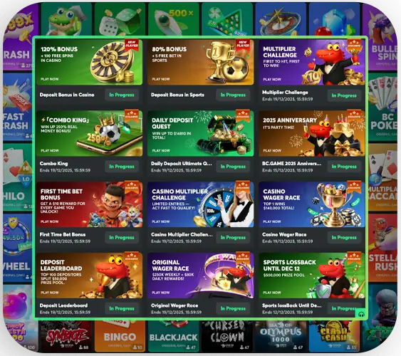 Selecting the desired bonus from the list