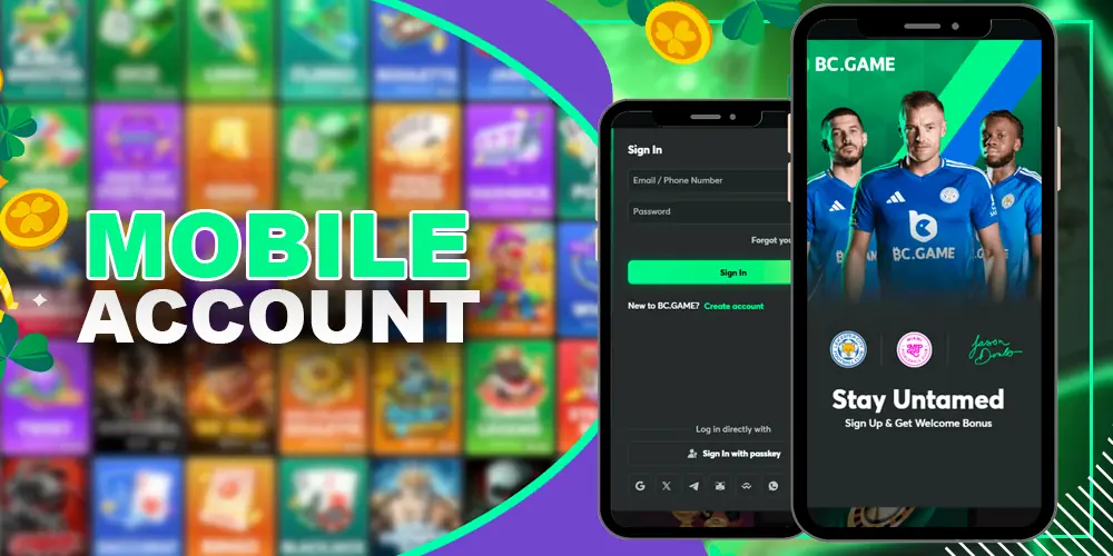 Registering an account via the mobile app
